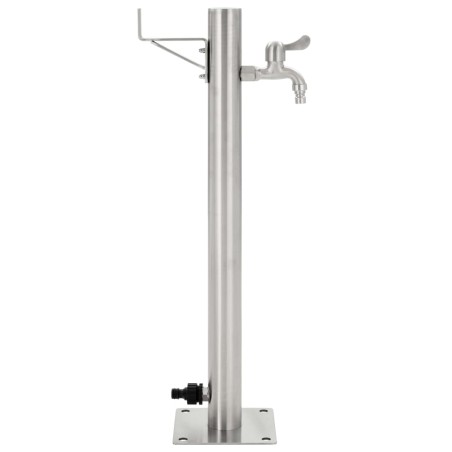 vidaXL Columna de agua de jardín acero inoxidable redonda 65 cm