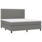 vidaXL Cama box spring colchón y luces LED tela gris oscuro 160x200 cm vidaXL Cama box spring colchón y luces LED tela gris oscuro 160x200 cm
