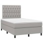 vidaXL Cama box spring con colchón tela y LED gris claro 120x200 cm vidaXL Cama box spring con colchón tela y LED gris claro 120x200 cm