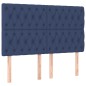 vidaXL Cama box spring colchón y luces LED tela azul 140x190 cm vidaXL Cama box spring colchón y luces LED tela azul 140x190 cm