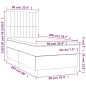 vidaXL Cama box spring colchón y luces LED tela gris oscuro 90x200 cm vidaXL Cama box spring colchón y luces LED tela gris oscuro 90x200 cm