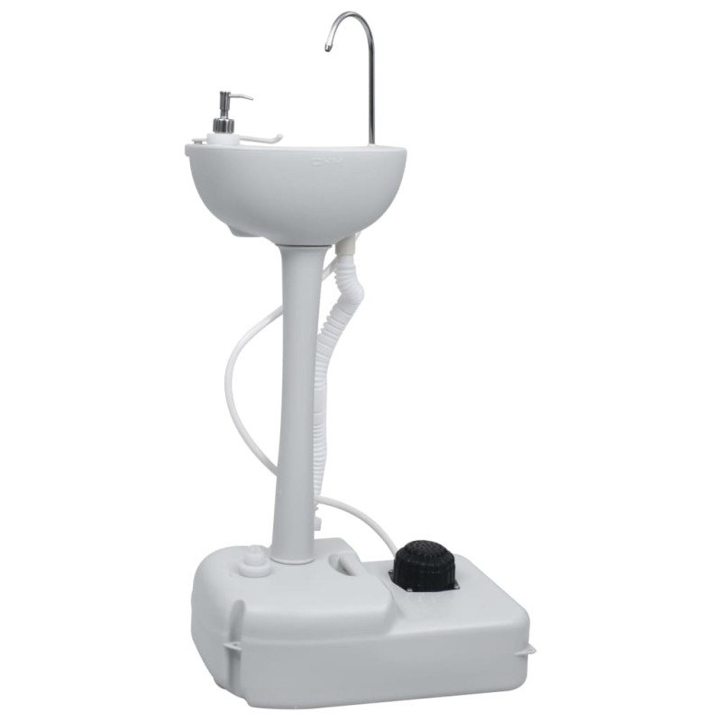 vidaXL Lavabo portátil con pedestal para camping gris 20 L vidaXL Lavabo portátil con pedestal para camping gris 20 L