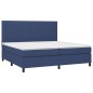 vidaXL Cama box spring colchón y luces LED tela azul 200x200 cm vidaXL Cama box spring colchón y luces LED tela azul 200x200 cm