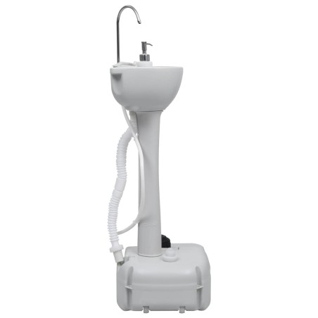 vidaXL Lavabo portátil con pedestal para camping gris 20 L