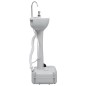 vidaXL Lavabo portátil con pedestal para camping gris 20 L vidaXL Lavabo portátil con pedestal para camping gris 20 L