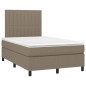 vidaXL Cama box spring con colchón y LED tela gris taupe 120x200 cm vidaXL Cama box spring con colchón y LED tela gris taupe 120x200 cm