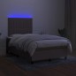 vidaXL Cama box spring con colchón y LED tela gris taupe 120x200 cm vidaXL Cama box spring con colchón y LED tela gris taupe 120x200 cm