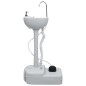vidaXL Lavabo portátil con pedestal para camping gris 20 L vidaXL Lavabo portátil con pedestal para camping gris 20 L