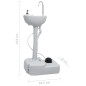 vidaXL Lavabo portátil con pedestal para camping gris 20 L vidaXL Lavabo portátil con pedestal para camping gris 20 L