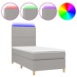 vidaXL Cama box spring colchón y luces LED tela gris claro 80x200 cm vidaXL Cama box spring colchón y luces LED tela gris claro 80x200 cm