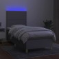 vidaXL Cama box spring colchón y luces LED tela gris claro 80x200 cm vidaXL Cama box spring colchón y luces LED tela gris claro 80x200 cm
