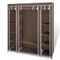 vidaXL Armario de tela compartimentos y varillas marrón 45x150x176cm vidaXL Armario de tela compartimentos y varillas marrón 45x150x176cm