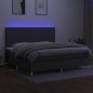 vidaXL Cama box spring colchón y luces LED tela gris claro 200x200 cm vidaXL Cama box spring colchón y luces LED tela gris claro 200x200 cm