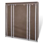 vidaXL Armario de tela compartimentos y varillas marrón 45x150x176cm vidaXL Armario de tela compartimentos y varillas marrón 45x150x176cm
