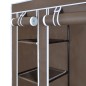 vidaXL Armario de tela compartimentos y varillas marrón 45x150x176cm vidaXL Armario de tela compartimentos y varillas marrón 45x150x176cm