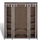 vidaXL Armario de tela compartimentos y varillas marrón 45x150x176cm vidaXL Armario de tela compartimentos y varillas marrón 45x150x176cm