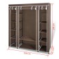 vidaXL Armario de tela compartimentos y varillas marrón 45x150x176cm vidaXL Armario de tela compartimentos y varillas marrón 45x150x176cm