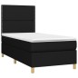 vidaXL Cama box spring colchón y luces LED tela negro 100x200 cm vidaXL Cama box spring colchón y luces LED tela negro 100x200 cm