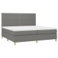 vidaXL Cama box spring colchón y luces LED tela gris claro 200x200 cm vidaXL Cama box spring colchón y luces LED tela gris claro 200x200 cm