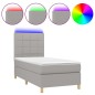 vidaXL Cama box spring colchón y luces LED tela gris claro 80x200 cm vidaXL Cama box spring colchón y luces LED tela gris claro 80x200 cm