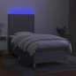 vidaXL Cama box spring colchón y luces LED tela gris claro 80x200 cm vidaXL Cama box spring colchón y luces LED tela gris claro 80x200 cm