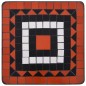 vidaXL Mesa auxiliar de mosaico cerámica terracota y blanco vidaXL Mesa auxiliar de mosaico cerámica terracota y blanco