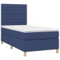 vidaXL Cama box spring colchón y luces LED tela azul 100x200 cm vidaXL Cama box spring colchón y luces LED tela azul 100x200 cm