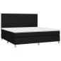 vidaXL Cama box spring colchón y luces LED tela negro 200x200 cm vidaXL Cama box spring colchón y luces LED tela negro 200x200 cm