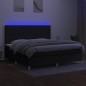 vidaXL Cama box spring colchón y luces LED tela negro 200x200 cm vidaXL Cama box spring colchón y luces LED tela negro 200x200 cm