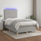 vidaXL Cama box spring con colchón tela y LED gris claro 120x200 cm vidaXL Cama box spring con colchón tela y LED gris claro 120x200 cm