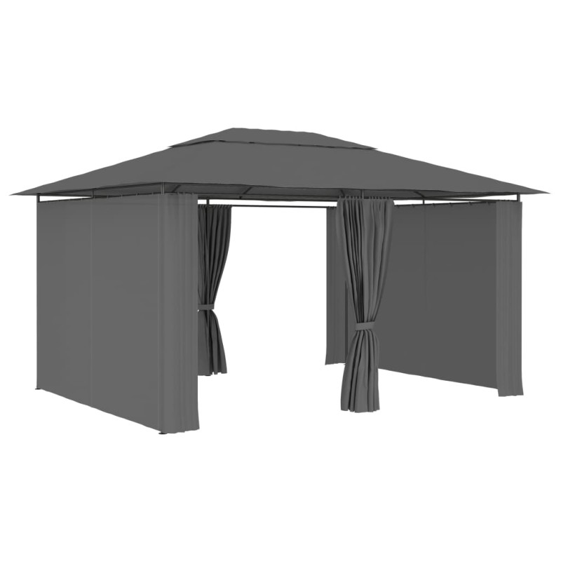 vidaXL Carpa de jardín con cortinas gris antracita 4x3 m vidaXL Carpa de jardín con cortinas gris antracita 4x3 m