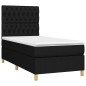 vidaXL Cama box spring colchón y luces LED tela negro 90x190 cm vidaXL Cama box spring colchón y luces LED tela negro 90x190 cm