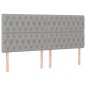 vidaXL Cama box spring colchón y luces LED tela gris claro 180x200 cm