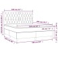 vidaXL Cama box spring colchón y luces LED tela negro 160x200 cm