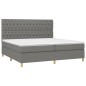 vidaXL Cama box spring colchón y luces LED tela gris claro 200x200 cm vidaXL Cama box spring colchón y luces LED tela gris claro 200x200 cm
