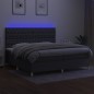 vidaXL Cama box spring colchón y luces LED tela gris claro 200x200 cm vidaXL Cama box spring colchón y luces LED tela gris claro 200x200 cm
