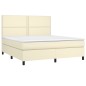 vidaXL Cama box spring colchón y LED cuero sintético crema 180x200 cm vidaXL Cama box spring colchón y LED cuero sintético crema 180x200 cm