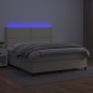 vidaXL Cama box spring colchón y LED cuero sintético crema 180x200 cm vidaXL Cama box spring colchón y LED cuero sintético crema 180x200 cm