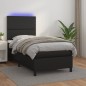 vidaXL Cama box spring colchón y LED cuero sintético negro 100x200 cm vidaXL Cama box spring colchón y LED cuero sintético negro 100x200 cm