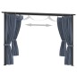 vidaXL Cenador con cortinas acero gris antracita 3x3 m