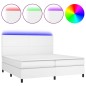 vidaXL Cama box spring colchón y LED cuero sintético blanco 200x200 cm vidaXL Cama box spring colchón y LED cuero sintético blanco 200x200 cm