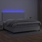vidaXL Cama box spring colchón y LED cuero sintético blanco 200x200 cm vidaXL Cama box spring colchón y LED cuero sintético blanco 200x200 cm