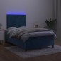vidaXL Cama box spring colchón y LED terciopelo azul oscuro 120x200 cm vidaXL Cama box spring colchón y LED terciopelo azul oscuro 120x200 cm