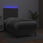 vidaXL Cama box spring colchón y LED cuero sintético gris 100x200 cm vidaXL Cama box spring colchón y LED cuero sintético gris 100x200 cm