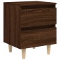 vidaXL Mesita de noche patas de madera maciza roble ahumado 40x35x50cm vidaXL Mesita de noche patas de madera maciza roble ahumado 40x35x50cm