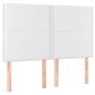 vidaXL Cama box spring colchón y LED cuero sintético blanco 140x200 cm