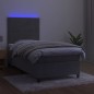 vidaXL Cama box spring colchón y LED terciopelo gris claro 100x200 cm vidaXL Cama box spring colchón y LED terciopelo gris claro 100x200 cm