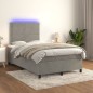 vidaXL Cama box spring colchón y LED terciopelo gris claro 120x200 cm vidaXL Cama box spring colchón y LED terciopelo gris claro 120x200 cm