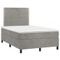 vidaXL Cama box spring colchón y LED terciopelo gris claro 120x200 cm vidaXL Cama box spring colchón y LED terciopelo gris claro 120x200 cm