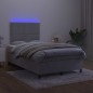 vidaXL Cama box spring colchón y LED terciopelo gris claro 120x200 cm vidaXL Cama box spring colchón y LED terciopelo gris claro 120x200 cm